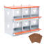 Nichoir ventilé pour canards et poules, en métal orange, avec coussin en fibre de coco. Nichoir en acier galvanisé facile à entretenir, favorisant une ponte confortable et une grande durabilité grâce à son pouvoir absorbant.