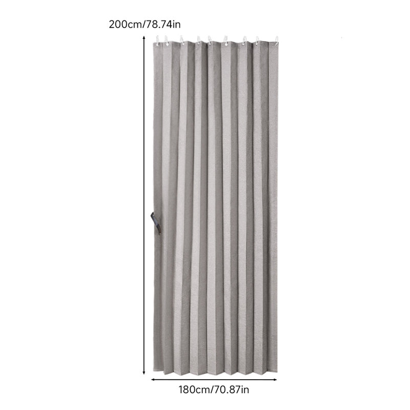 Curtain Single Panel, Grey, 180cm Width x 200cm Drop