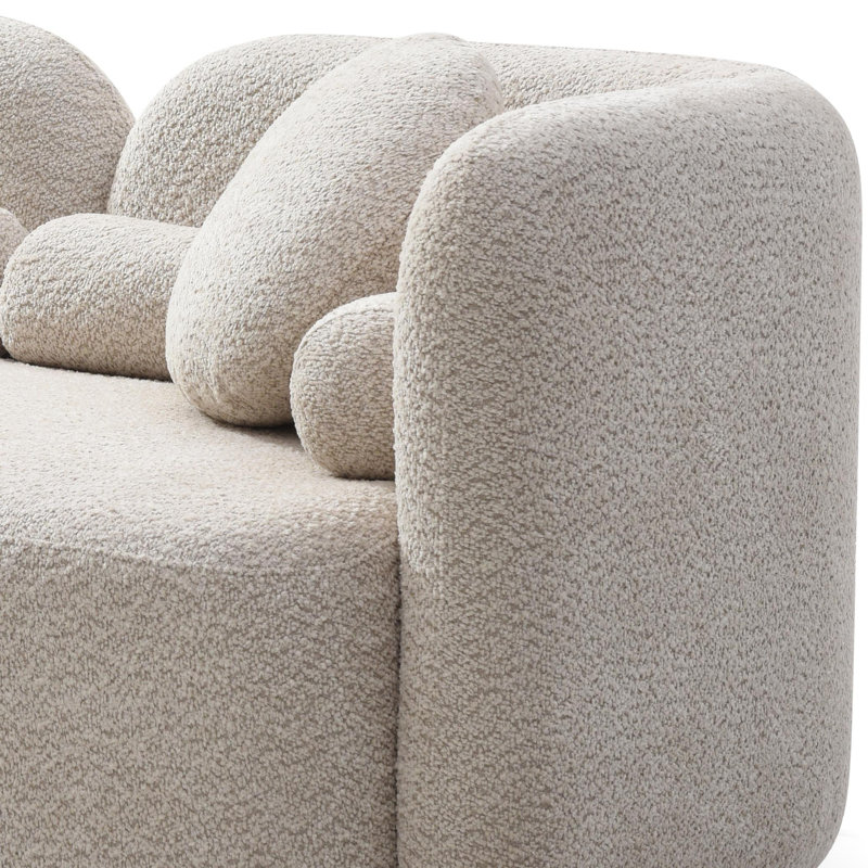 Ensemble de canapés rembourrés 2 pièces Modern, 3 places avec fauteuil d'appoint, 2 Pieces: Loveseat, Accent chair, Beige