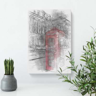 Red Telephone Box - Wrapped Canvas