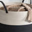Panier à linge rond en coton blanc-1086829616