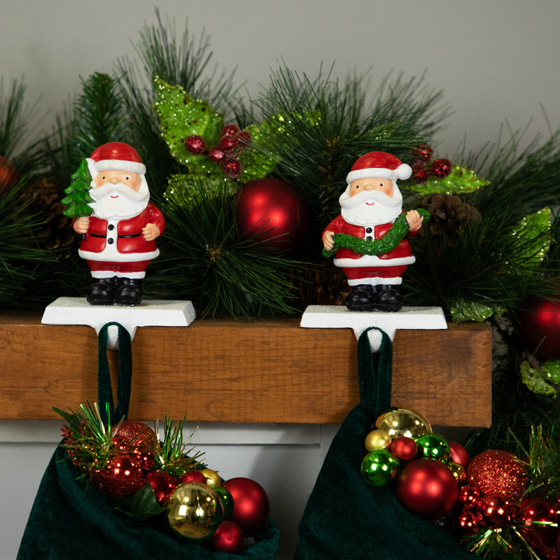 Porte-chaussettes de Noël père Noël - 4,75 po - ensemble de 2