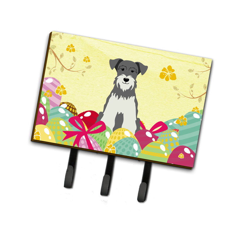 Porte-clés ou garde-graines miniatures de pâques schnauzer, Poivre