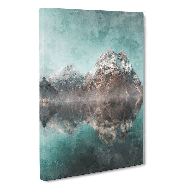 Mountain Reflections In Norway - Wrapped Canvas, 50cm H x 35cm W x 3cm D
