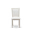 Ensemble de salle à manger moderne de 9 pièces comprenant une table rectangulaire en bois avec pattes en X et 8 chaises rembourrées en lin couleur crème.-850054295-850054292