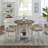 Foldable leaf dining table with 4 chairs-2040431839