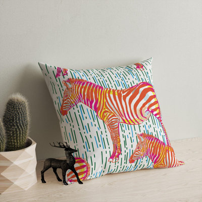 Coussin lavable de qualité supérieure, 17,0 x 17,0 pouces, 50% coton / 50% polyester, rembourrage en silicone, fermeture à glissière dissimulée | Doux, confortable et repassable | Parfait pour la décoration intérieure, le salon et la chambre à cou