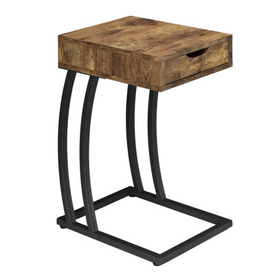 Rectangular Accent Table With Gunmetal Base And Nutmeg Top Modern