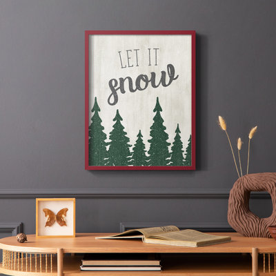 Let It Snow Forest, reproduction encadrée - bois massif