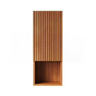 35" Tall Bathroom Wall Mounted Cabinet, Narrow Storage Cabinet With Door And Shelves, Suitable For Small Spaces, Applicable To Bathroom, Living Rooms And Laundry,  Brown Oak Woodgrain Color
