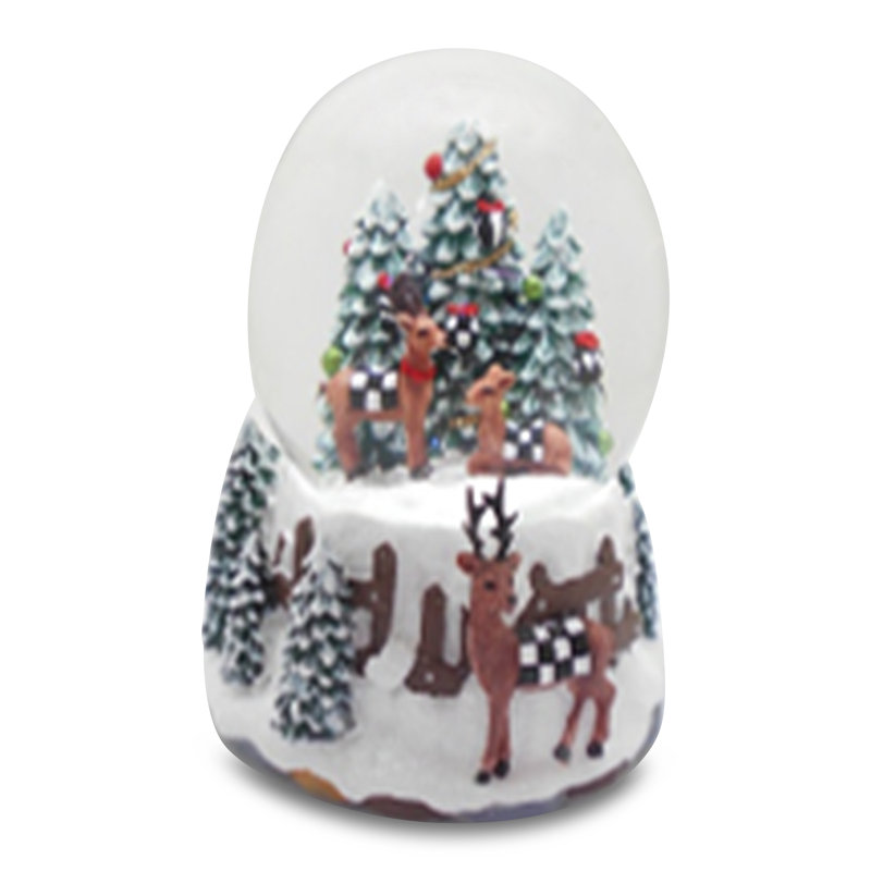 Holiday Forest Deer Snow Globe
