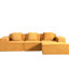 Nuage convertible désossé avec et coussins de couleur jaune gingembre, réglable pour répondre à différents besoins. Canapé-lit modulaire en forme de L jaune Assemblage rapide, configuration multiple, soutien lombaire
