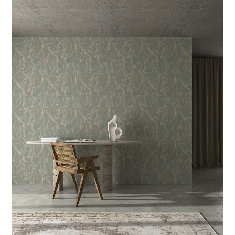 Meraki - Papier peint par Sabrina Yvonne, Vieux rose, Faux Grasscloth