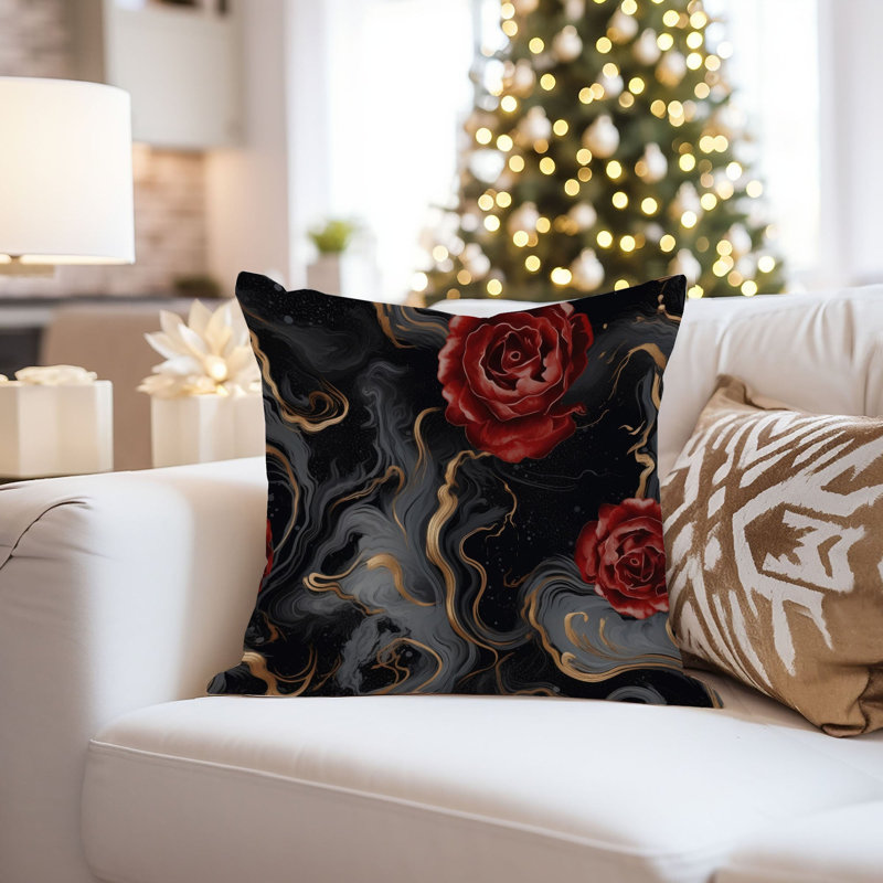 Floral Luxe Rose Flowers XII Modern, 16"H x 16"W