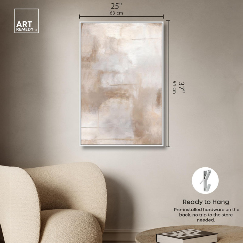 «Eroded Echoes I Boho Decor», reproduction d'art sur toile par Art Remedy, H 54 po x l 36 po, Cadre blanc
