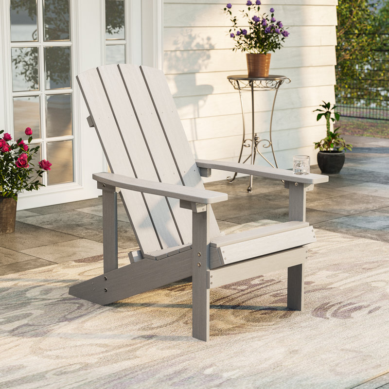 Chaise de patio en plastique Adirondack, Gris clair