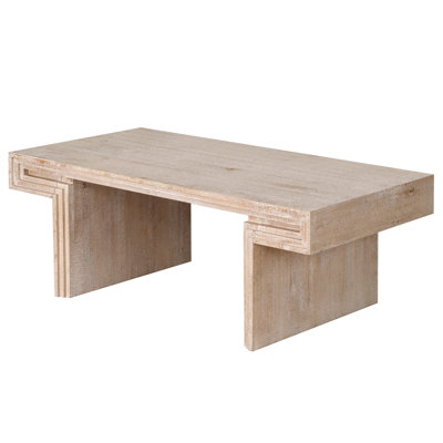American Vintage Industrial Coffee Table, Premium Reclaimed Texture Rectangular Design, Double-Tier Structure, Easy Assembly for Living Room  Office