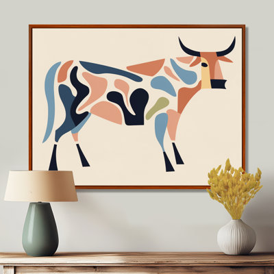 Power In Motion Graphic Bull - Bull Animal Wall Art Living Room