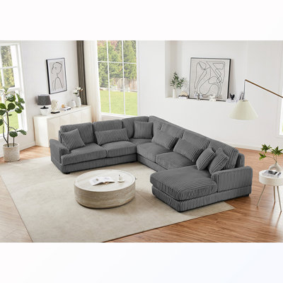 Canapé modulaire rembourré en U avec méridienne