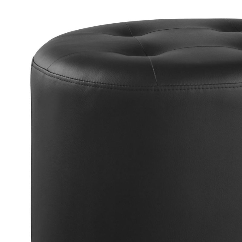 Repose-pieds en cuir Travas, Similicuir noir