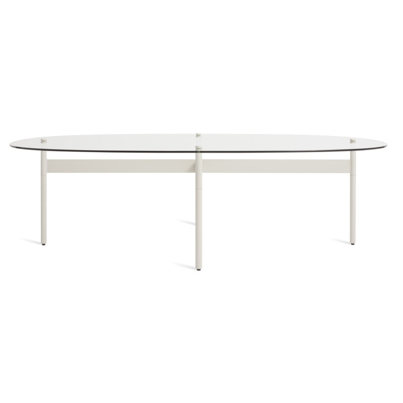 Flume Coffee Table, Clear/Putty, 14" H x 47" W x 31" D