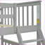 Lit superposé simple au dessus d'un lit double en pin massif avec tiroirs de rangement Rails de sécurité gris - sans sommier-635944389
