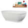 67" Streamline Soaking Matte White Freestanding Tub and Tray With Internal Drain