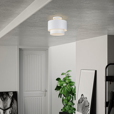 Plafonnier semi-encastré blanc moyen 2 lumières Acklin