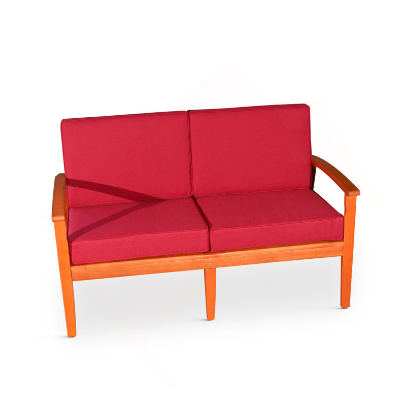 Causeuse eucalyptus avec coussins, huile naturelle, bourgogne, Bronze