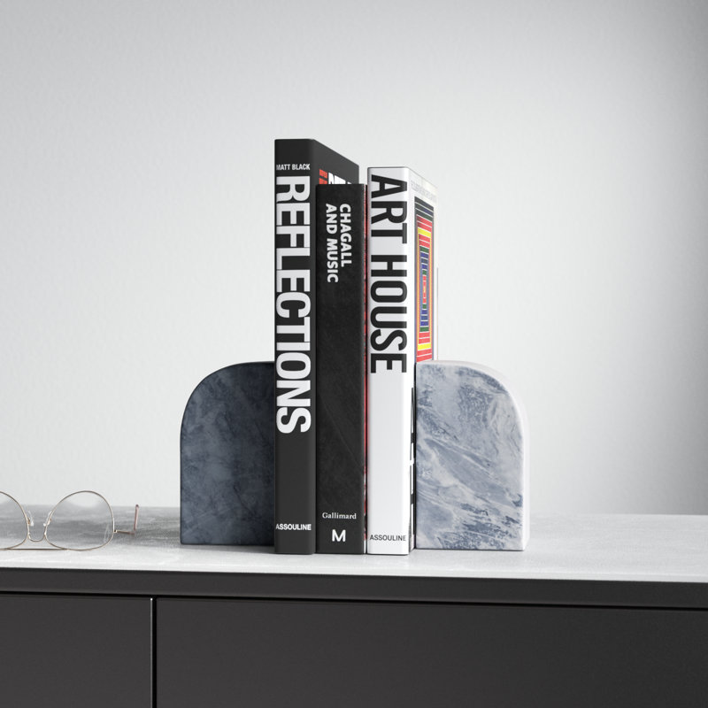 Matheson Marble Bookends, Black