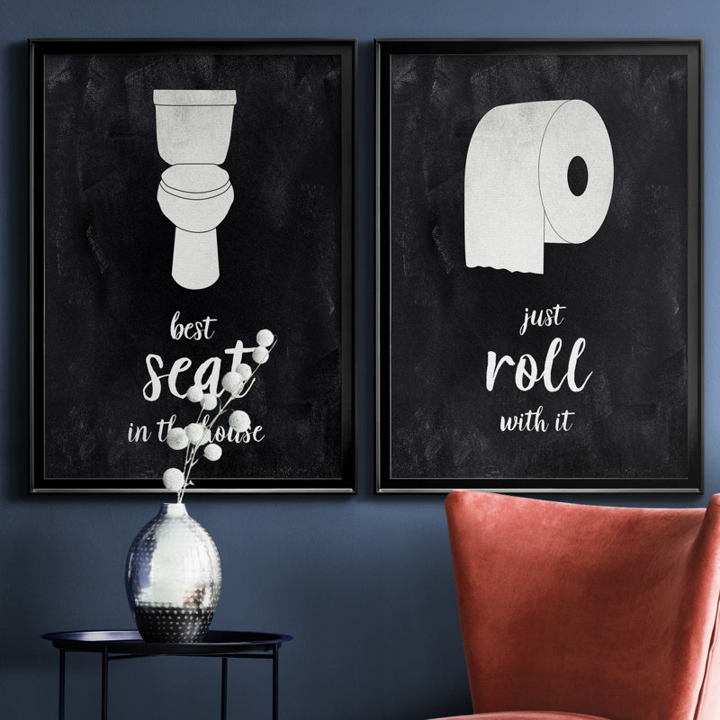 «Best Seat», ensemble de 2 reproductions d'art textuel, Impression encadrée sans passe-partout, H 30,5 po x l 42,5 po