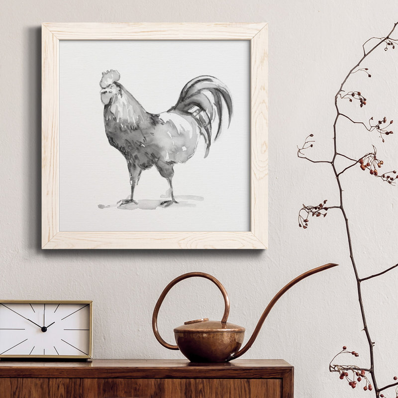 Toile encadrée «Barn Fowl I-Premium» - prête à être accrochée, H 35,5 po x l 35,5 po x P 1,5 po, Cadre blanc