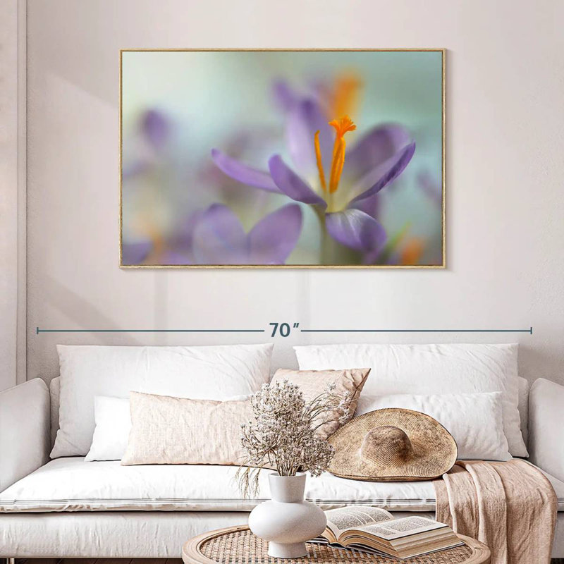 Pastel printanier, Cadre flottant en bois naturel, 46 po x 31 po