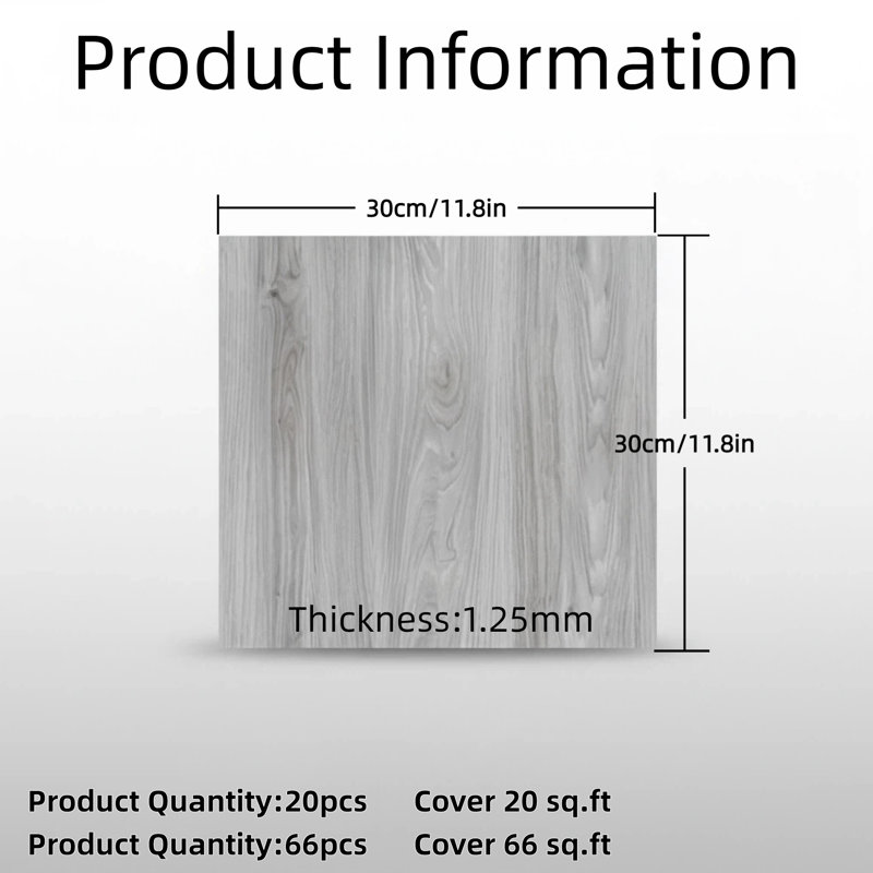 Peel And Stick Vinyl Floor Tiles - 20 Sq. Ft Coverage, 12"X12" Self-Adhesive Water Resistant Flooring Planks, Easy Diy Installation For Kitchen, Bedroom, Living Room