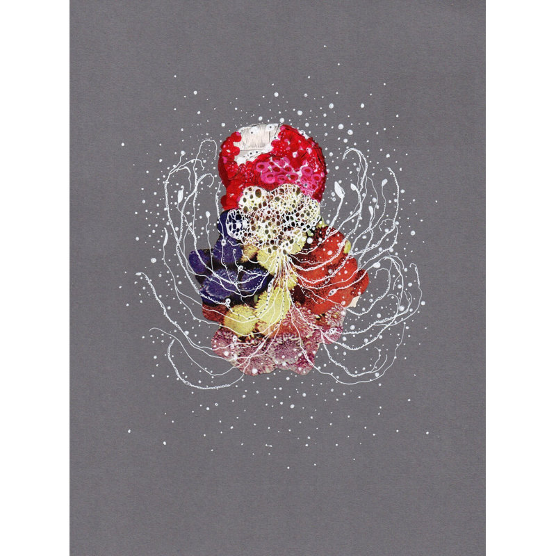 Stardust Cephalopod Print by Jenny Brown, Black Framed Paper, 21.25" H x 17.25" W