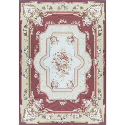 Hand-Knotted High-Quality Wine and Gold Area Rug