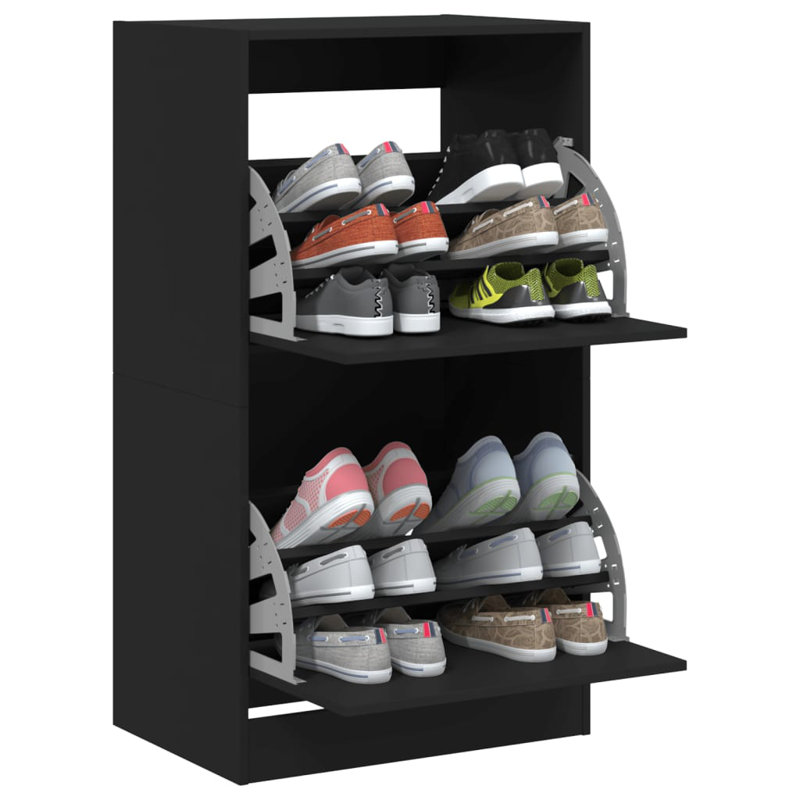 12 Pair Shoe Storage Cabinet, Black