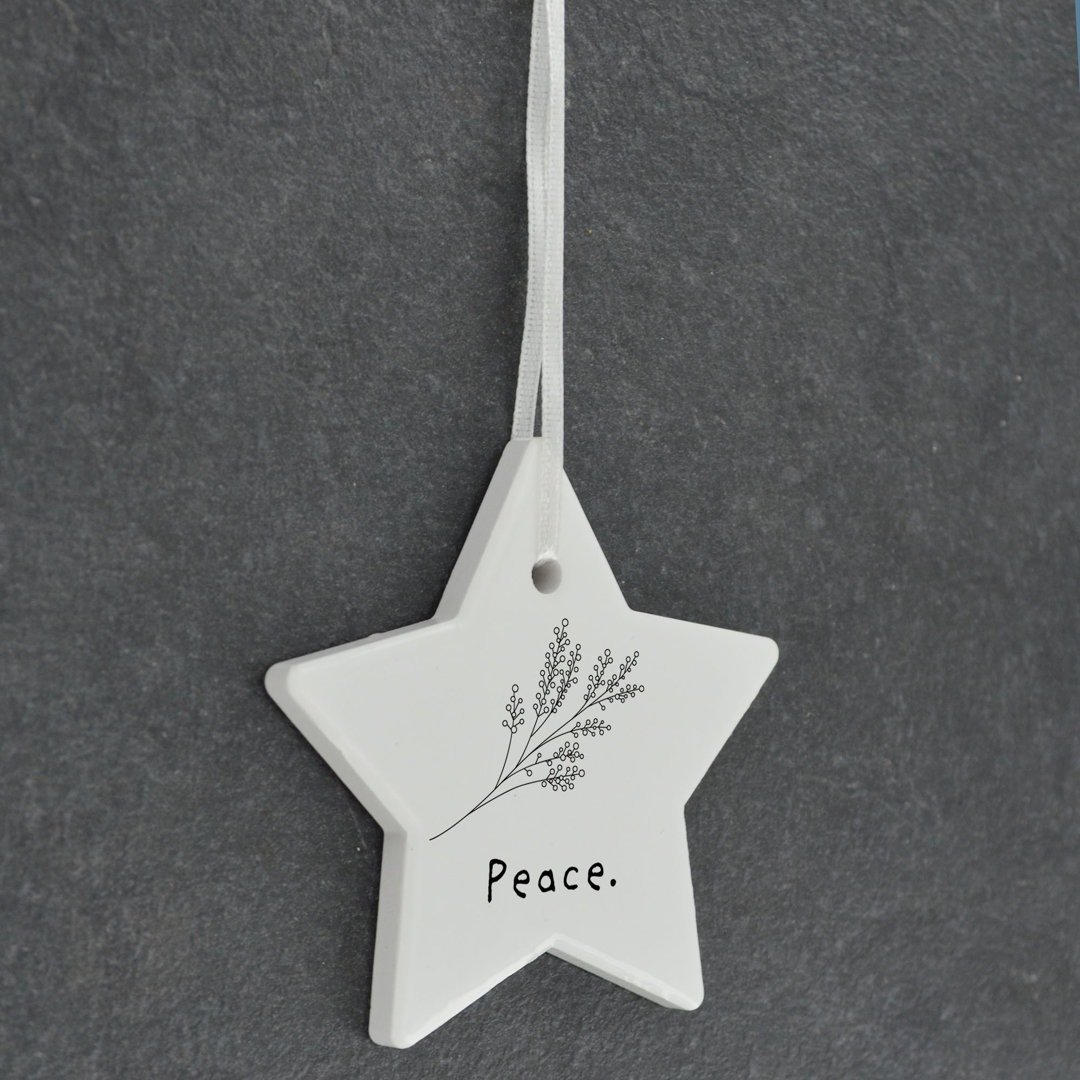 Sanson Peace Star Shaped Ceramic Ornament