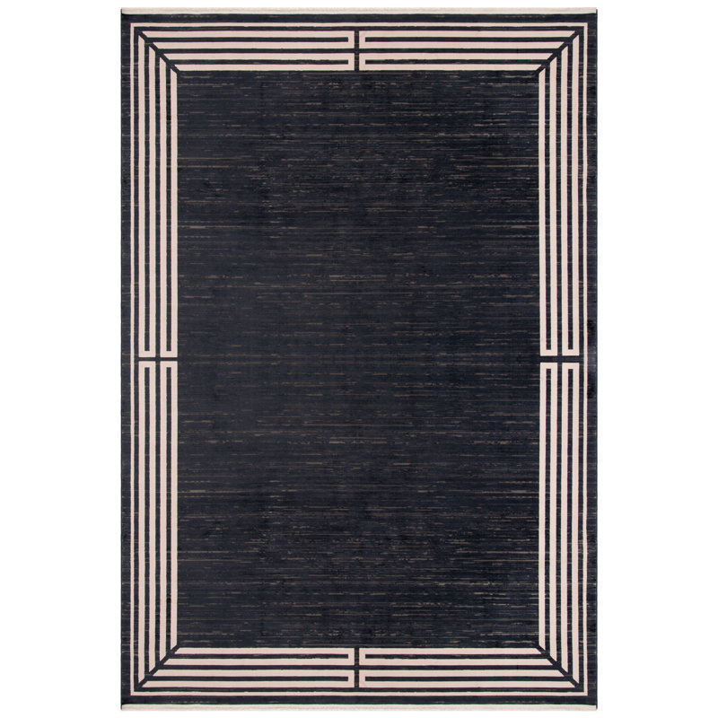 Tapis noir / beige Signature 607, Rectangle 9 pi 8 po x 13 pi
