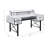 Rectangular Computer Desk With Metal Base, Antique White & Black 5 Shelf,