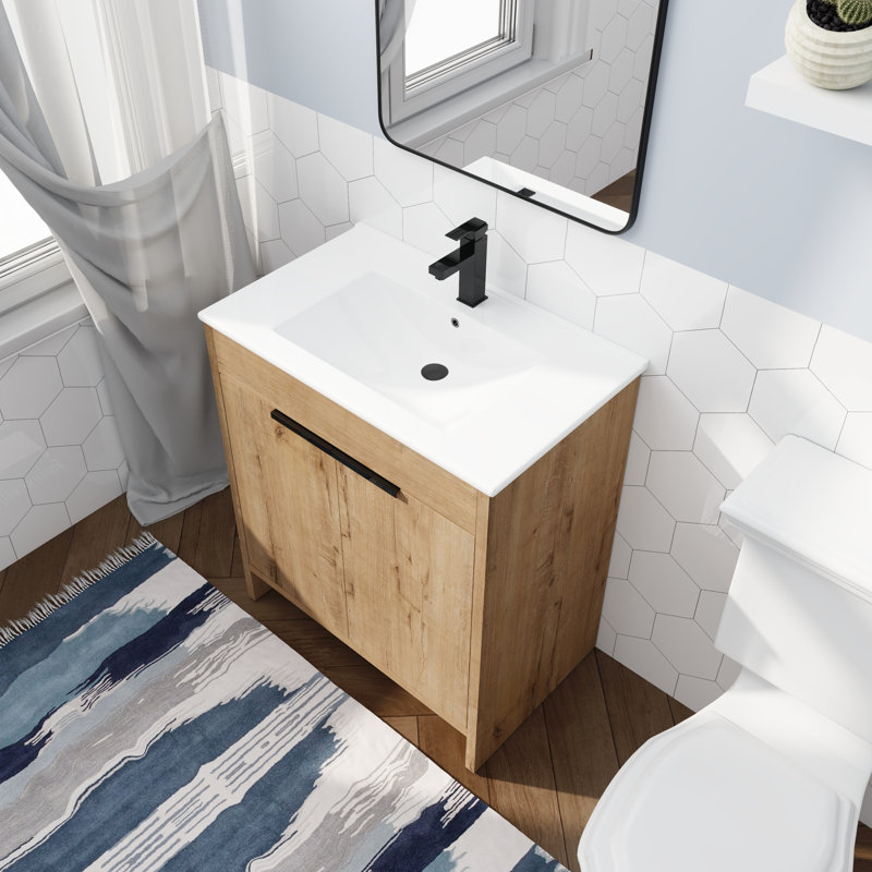 Meuble-lavabo simple 30 po avec comptoir en céramique