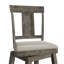 Ensemble de salle à manger 5 pièces à hauteur de comptoir avec chaises rembourrées et dossier carré, gris foncé-767624664