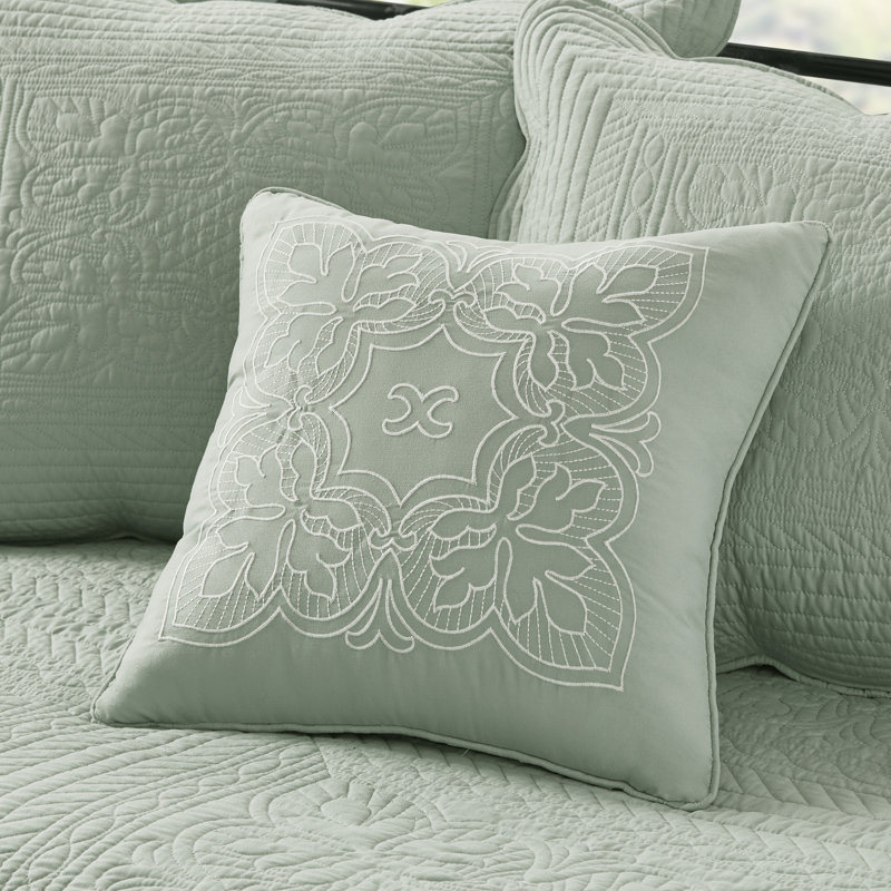 Seafoam Reversible Microfiber Daybed Cover Set with Scalloped Edges