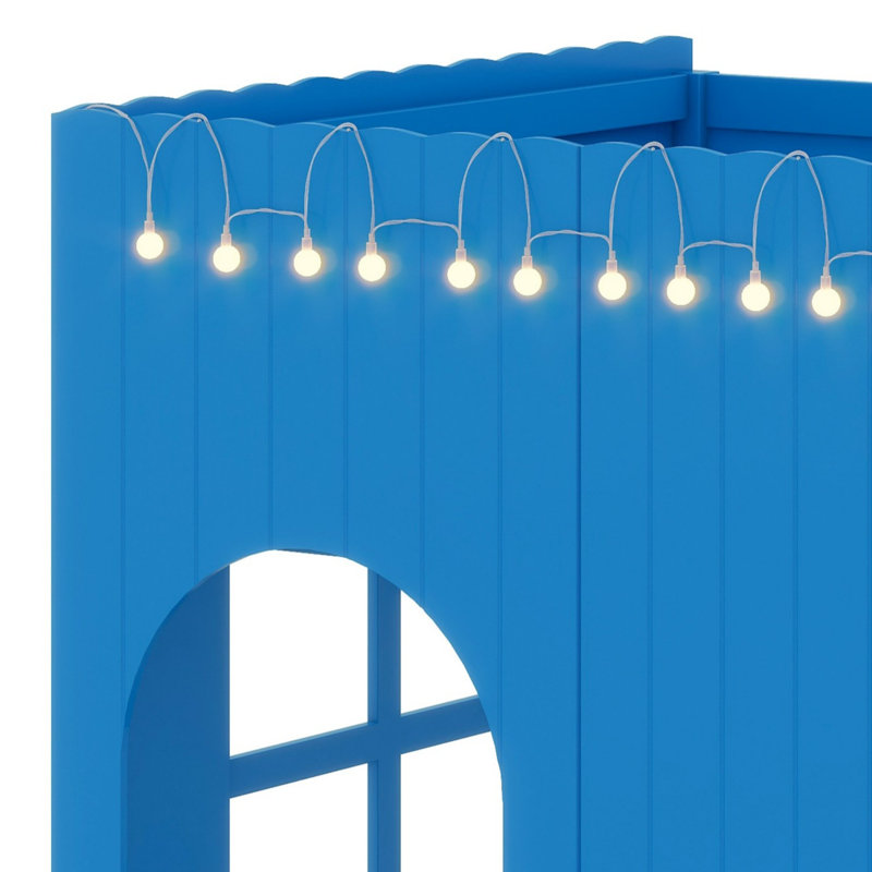 Mignon lit mezzanine à DEL, Twin, Bleu Klein