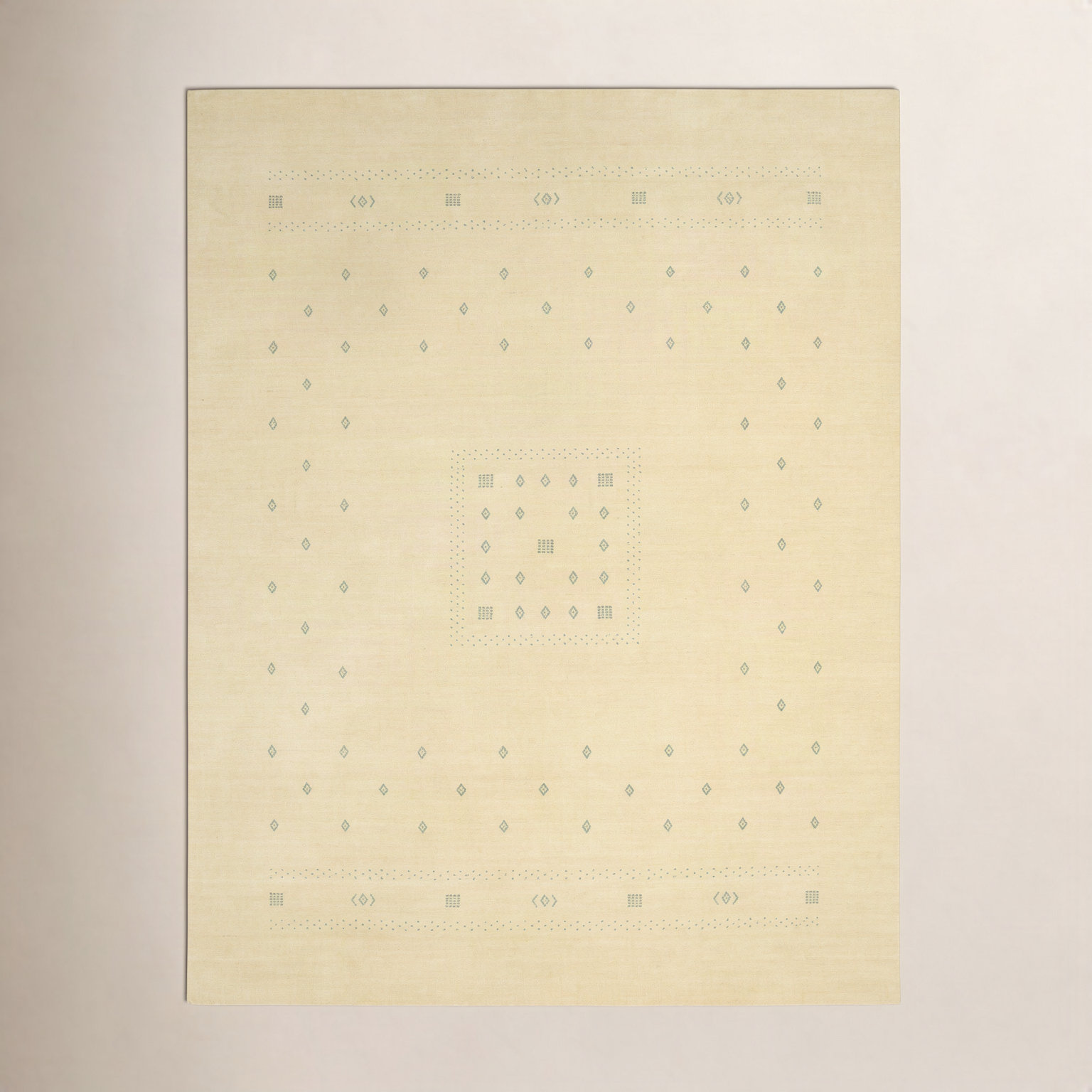 Simi Hand-Woven Geometric Cotton Wool Rug, Yellow, Rectangle 6' x 9'