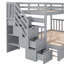 Lit superposé polyvalent avec lit gigogne et escalier attaché, parfait pour les familles et les invités