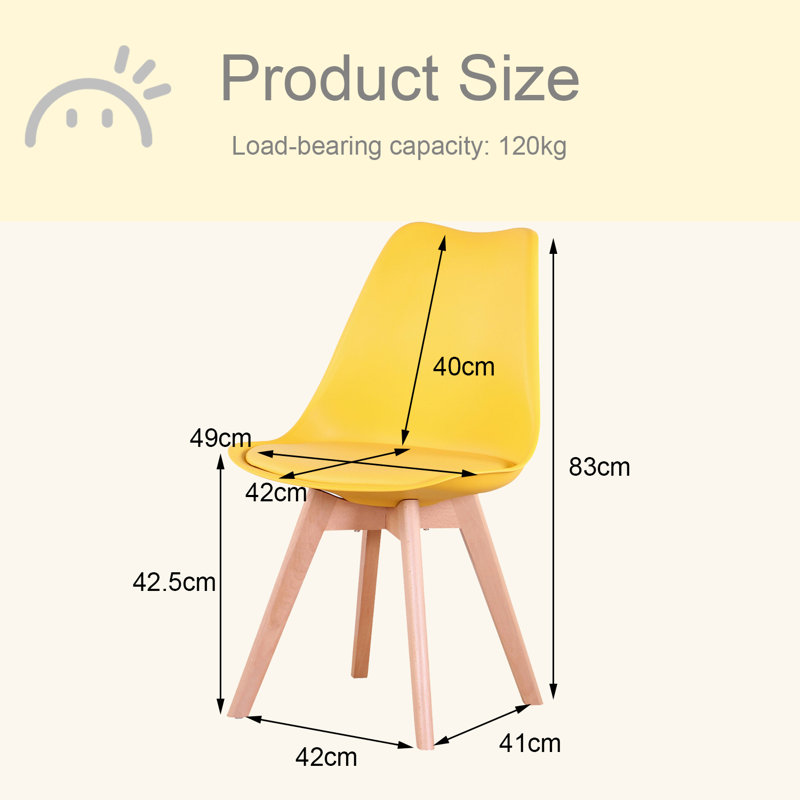 Quade Upholstered Dining Chair, 6, Yellow