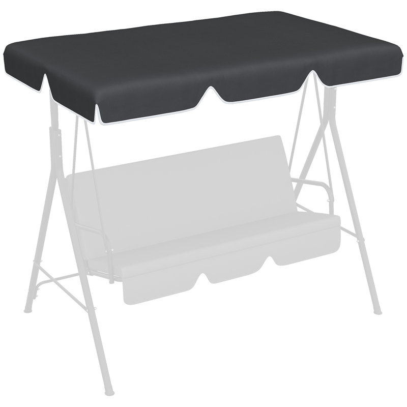 Burgel Porch Swing with Canopy, 120cm H x 192cm W x 144cm D, White, Black