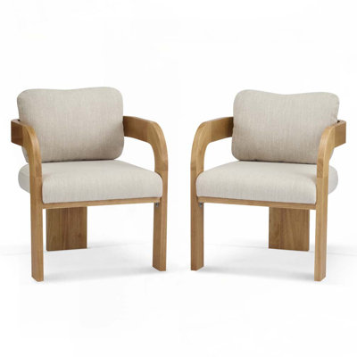 Upholstered Dining Chair with Wood Legs