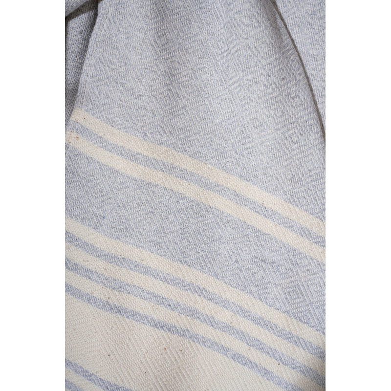 Serviette de plage de qualité supérieure Fouta, 60% coton et 40% polyester, 35,4 x 66,9 pouces | Légère 6,3 oz / m², lavable en machine à 86 ° F | Style gris élégant, parfait pour la plage, la piscine ou le spa - doux, durable et à séchage rapide